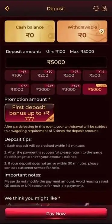 Rokda7 Deposit Page with Payment Options