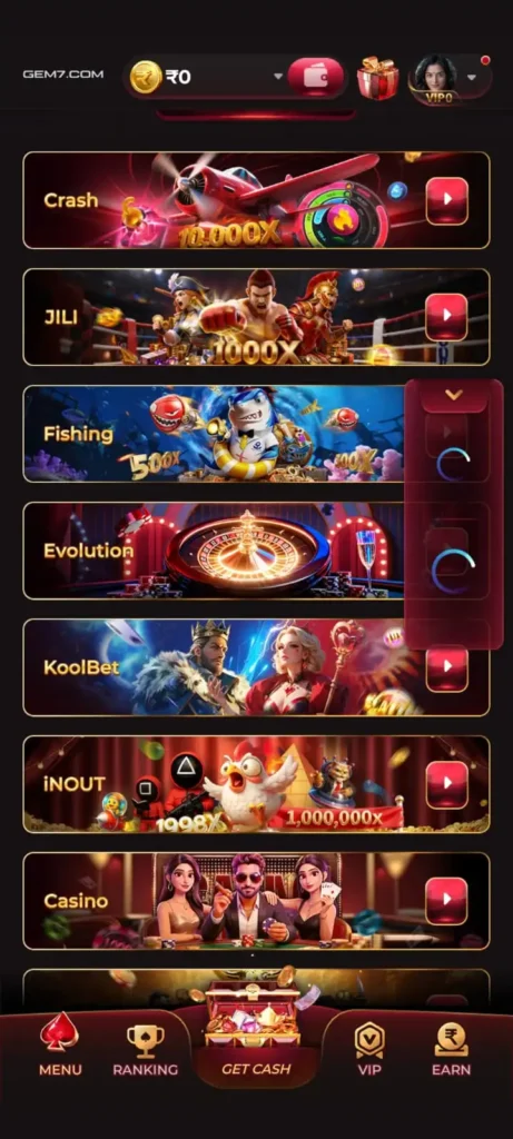 GEM7 Game Login Mobile Access Android Gaming
